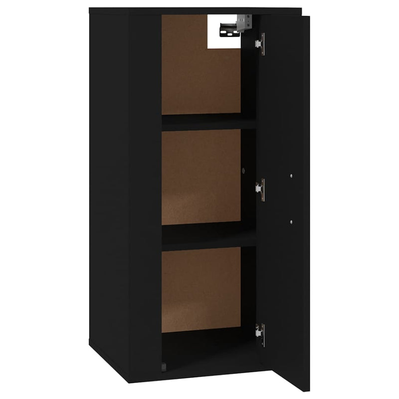 vidaXL Wall Mounted TV Cabinet Black 40x34.5x80 cm