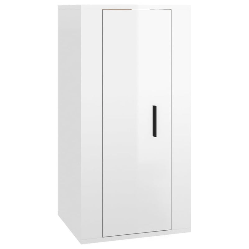vidaXL Wall Mounted TV Cabinet High Gloss White 40x34.5x80 cm