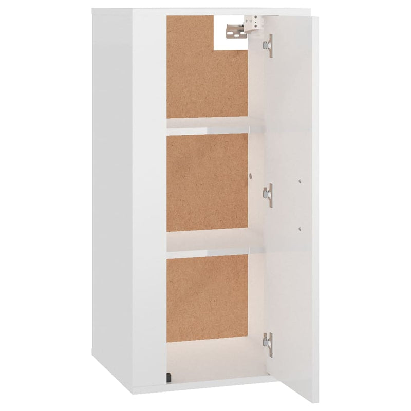 vidaXL Wall Mounted TV Cabinet High Gloss White 40x34.5x80 cm