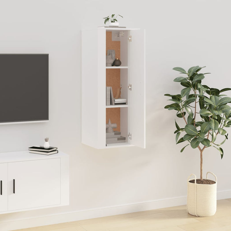 vidaXL Wall Mounted TV Cabinet White 40x34.5x100 cm