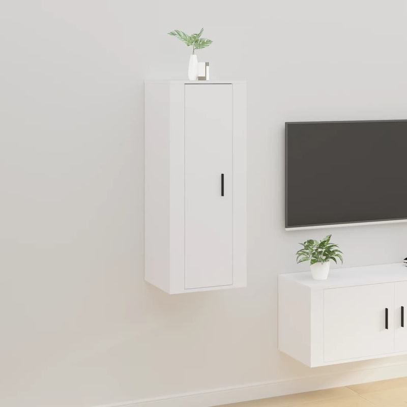 vidaXL Wall Mounted TV Cabinet White 40x34.5x100 cm