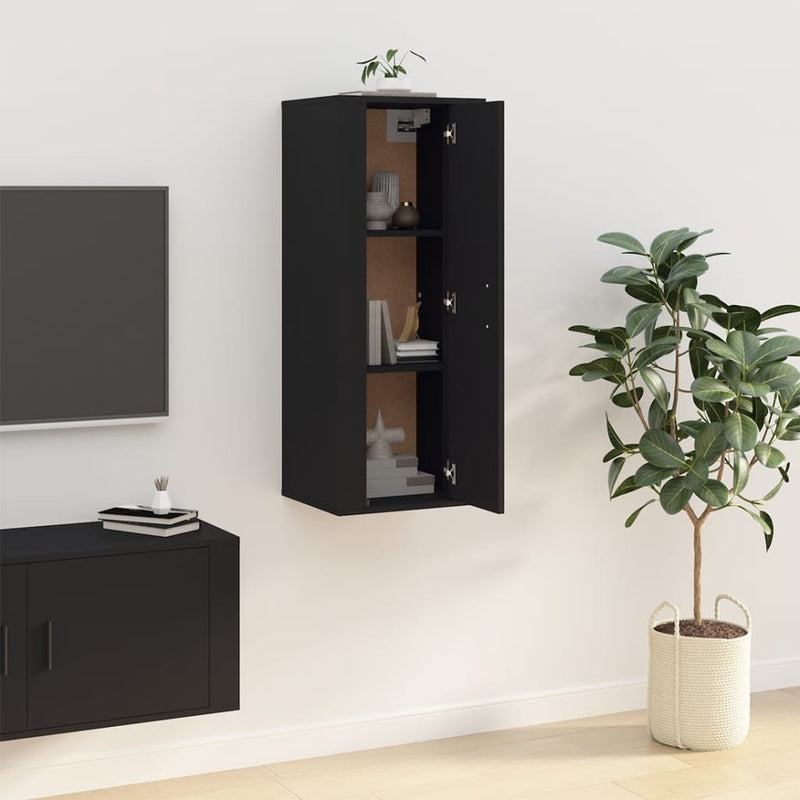 vidaXL Wall Mounted TV Cabinet Black 40x34.5x100 cm
