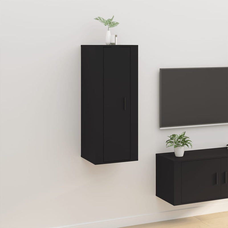 vidaXL Wall Mounted TV Cabinet Black 40x34.5x100 cm
