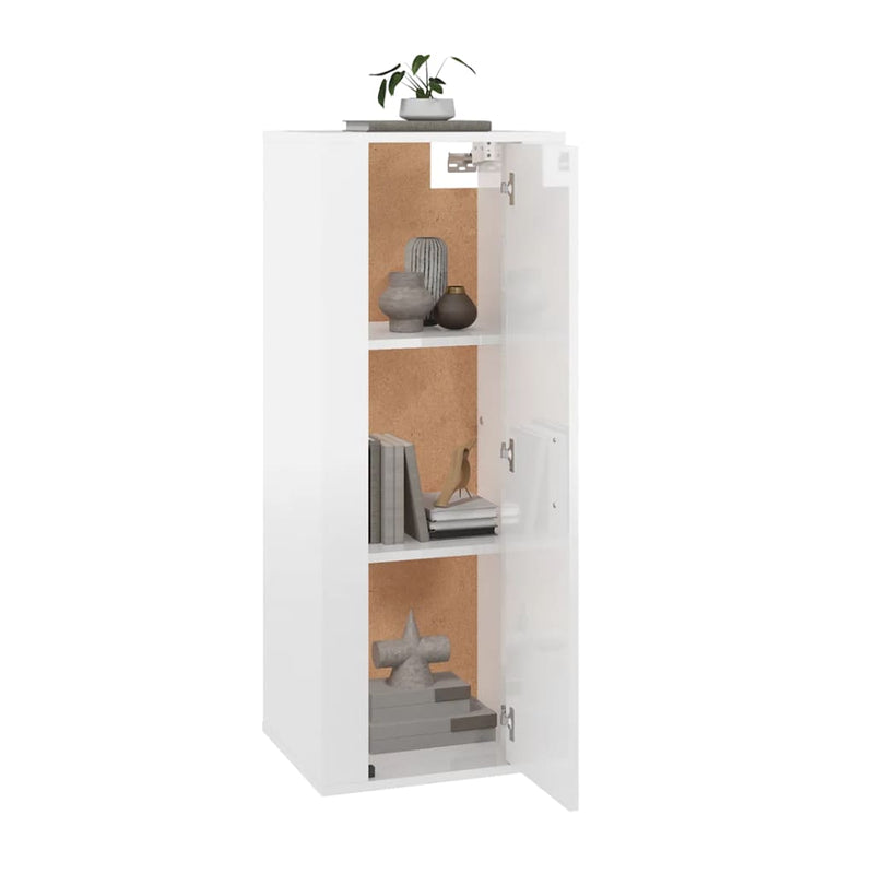 vidaXL Wall Mounted TV Cabinet High Gloss White 40x34.5x100 cm