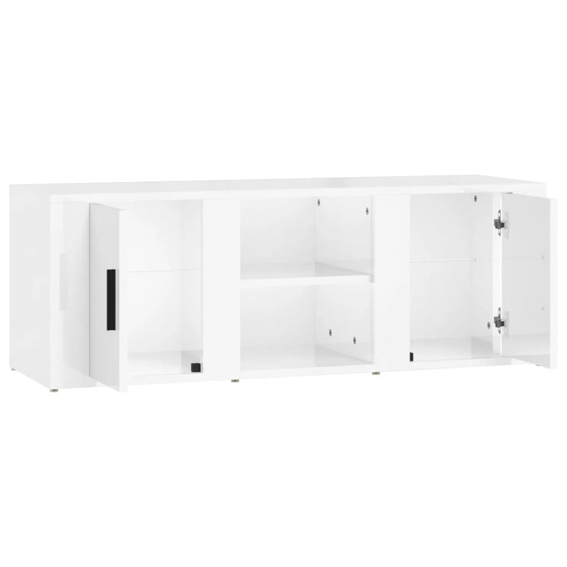 TV Cabinet High Gloss White 100x31.5x35 cm Engineered Wood
