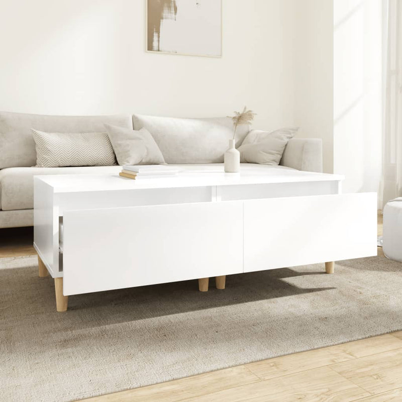 vidaXL Side Tables 2 pcs High Gloss White 50x46x35 cm Engineered Wood