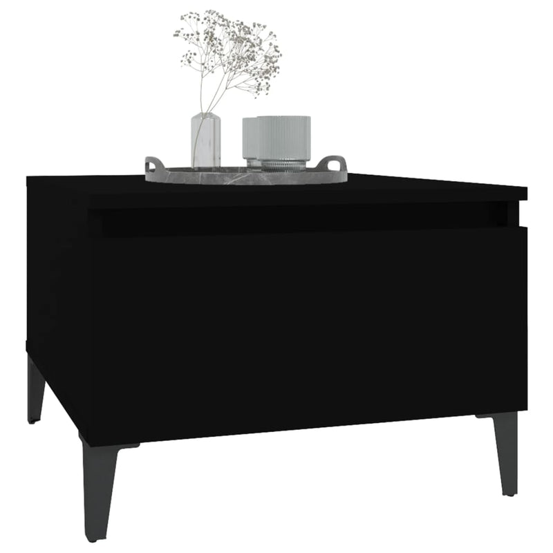 vidaXL Side Tables 2 pcs Black 50x46x35 cm Engineered Wood