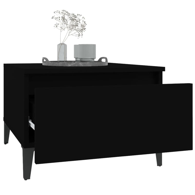 vidaXL Side Tables 2 pcs Black 50x46x35 cm Engineered Wood