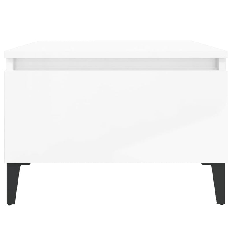 vidaXL Side Tables 2 pcs High Gloss White 50x46x35 cm Engineered Wood