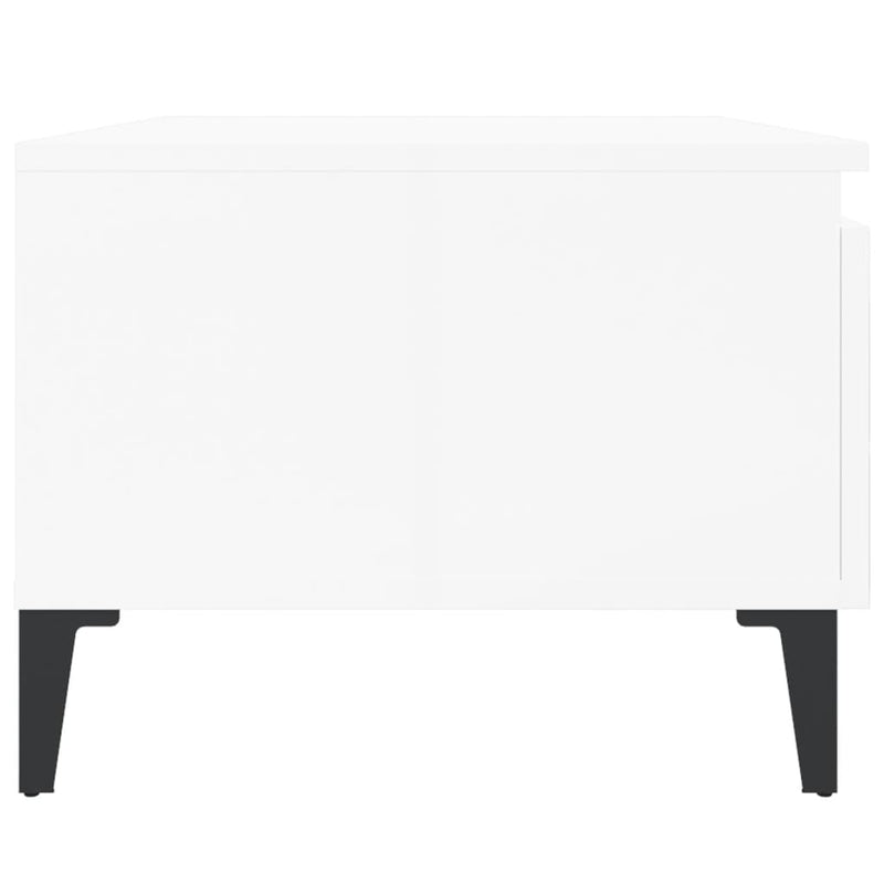 vidaXL Side Tables 2 pcs High Gloss White 50x46x35 cm Engineered Wood