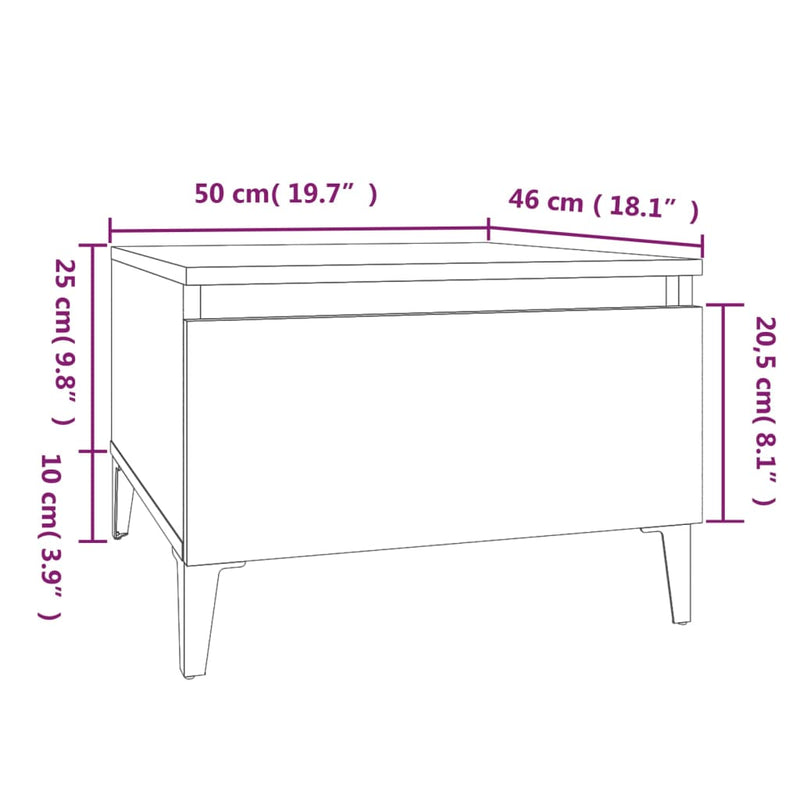 vidaXL Side Tables 2 pcs High Gloss White 50x46x35 cm Engineered Wood