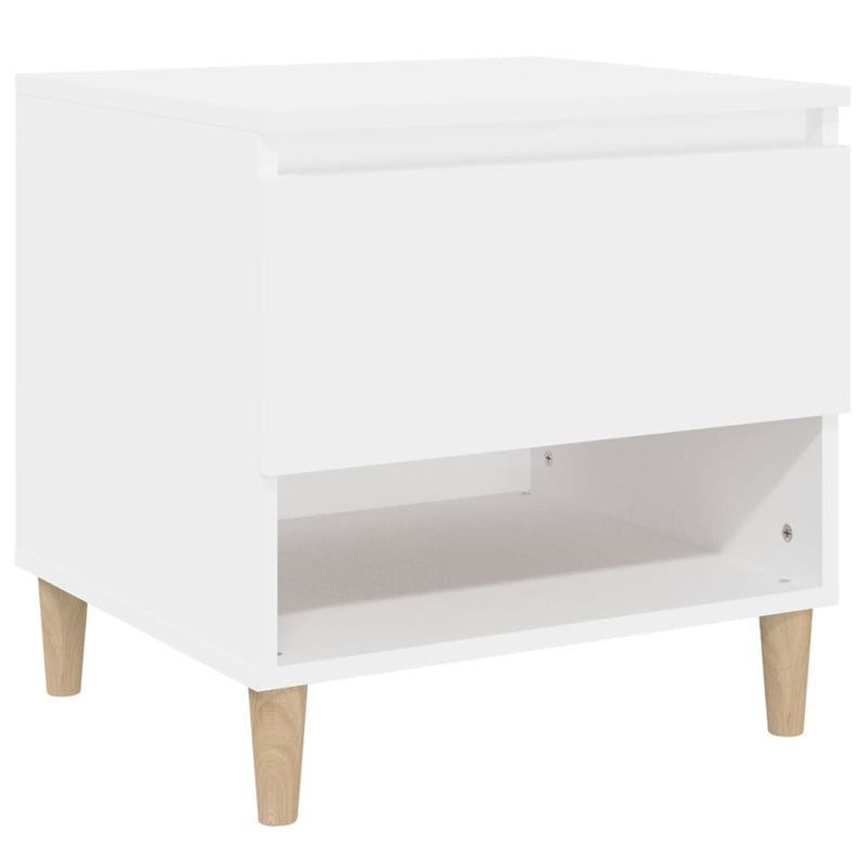 vidaXL Bedside Table White 50x46x50 cm Engineered Wood