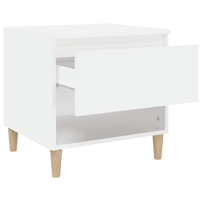 vidaXL Bedside Table White 50x46x50 cm Engineered Wood