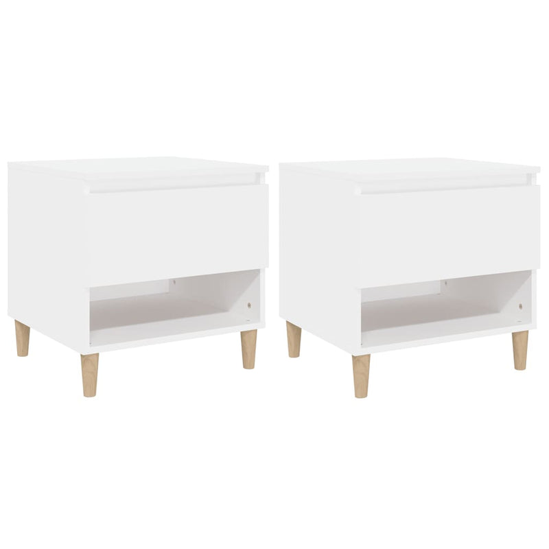 vidaXL Bedside Tables 2 pcs White 50x46x50 cm Engineered Wood
