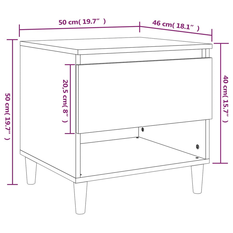 vidaXL Bedside Tables 2 pcs White 50x46x50 cm Engineered Wood