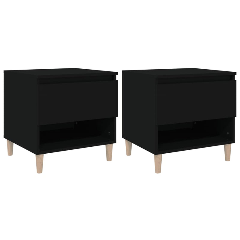 vidaXL Bedside Tables 2 pcs Black 50x46x50 cm Engineered Wood