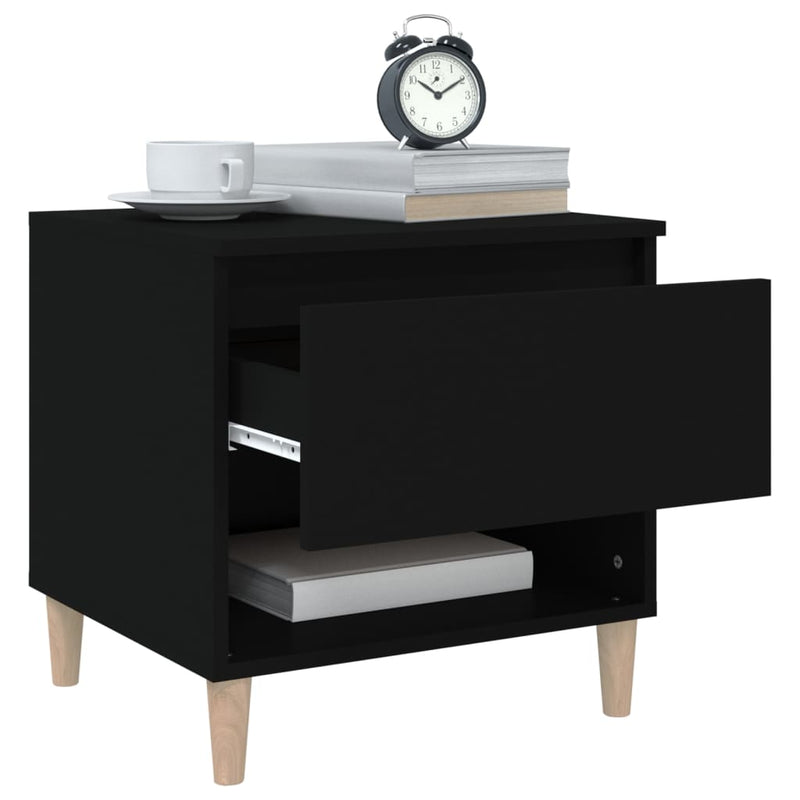 vidaXL Bedside Tables 2 pcs Black 50x46x50 cm Engineered Wood