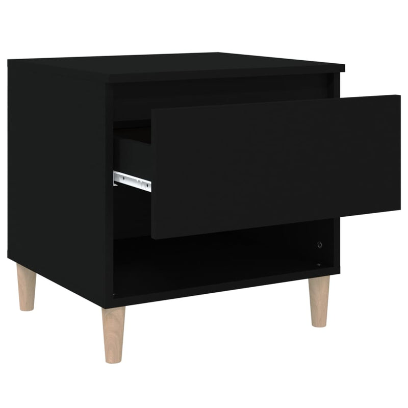 vidaXL Bedside Tables 2 pcs Black 50x46x50 cm Engineered Wood