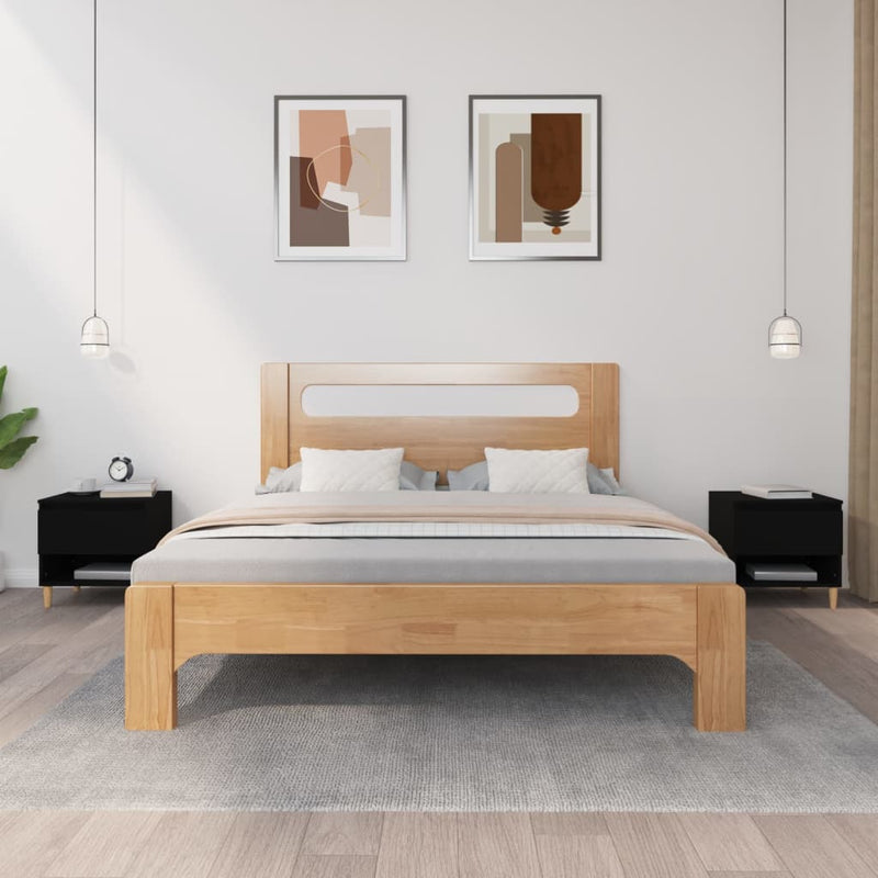 vidaXL Bedside Tables 2 pcs Black 50x46x50 cm Engineered Wood