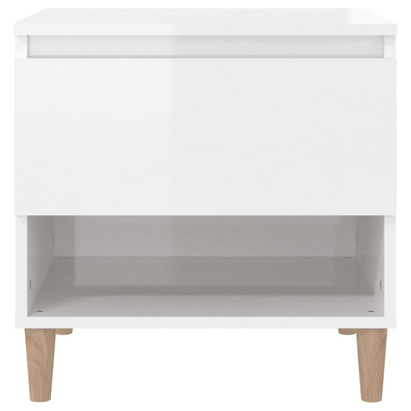vidaXL Bedside Tables 2 pcs High Gloss White 50x46x50 cm Engineered Wood