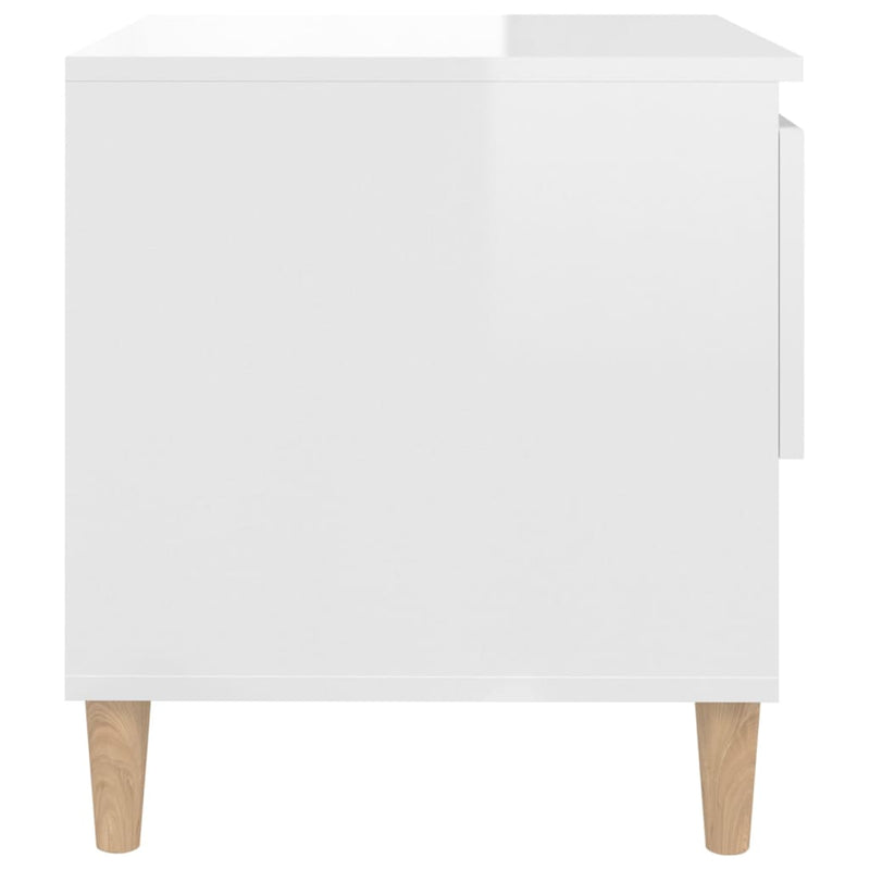 vidaXL Bedside Tables 2 pcs High Gloss White 50x46x50 cm Engineered Wood