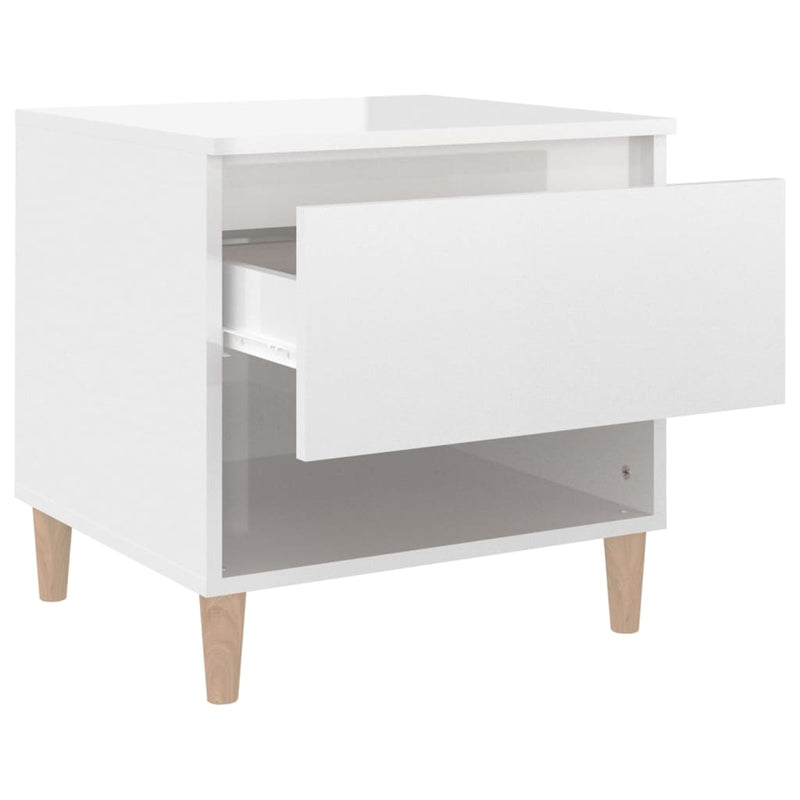 vidaXL Bedside Tables 2 pcs High Gloss White 50x46x50 cm Engineered Wood