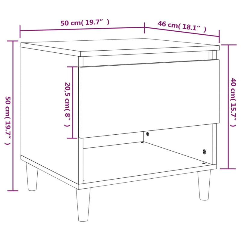 vidaXL Bedside Tables 2 pcs High Gloss White 50x46x50 cm Engineered Wood