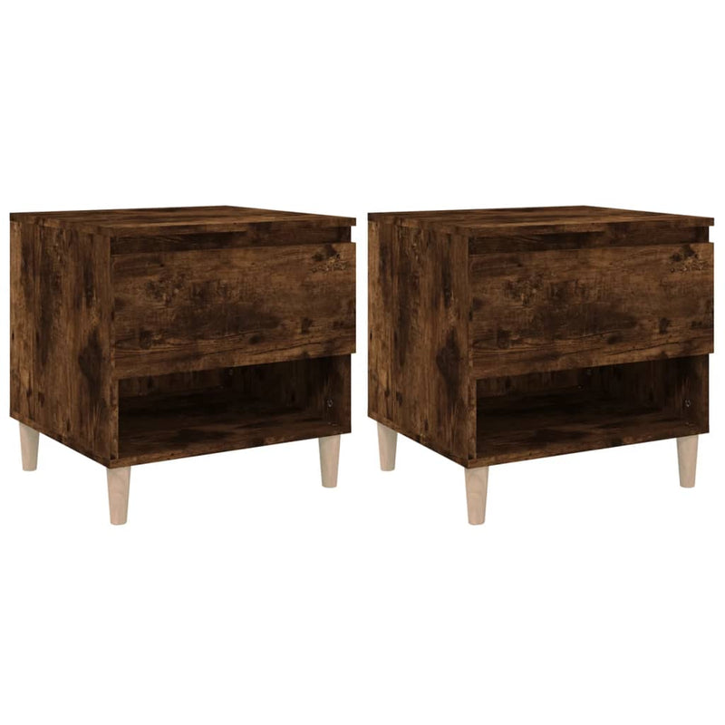 vidaXL Bedside Tables 2 pcs Smoked Oak 50x46x50 cm Engineered Wood