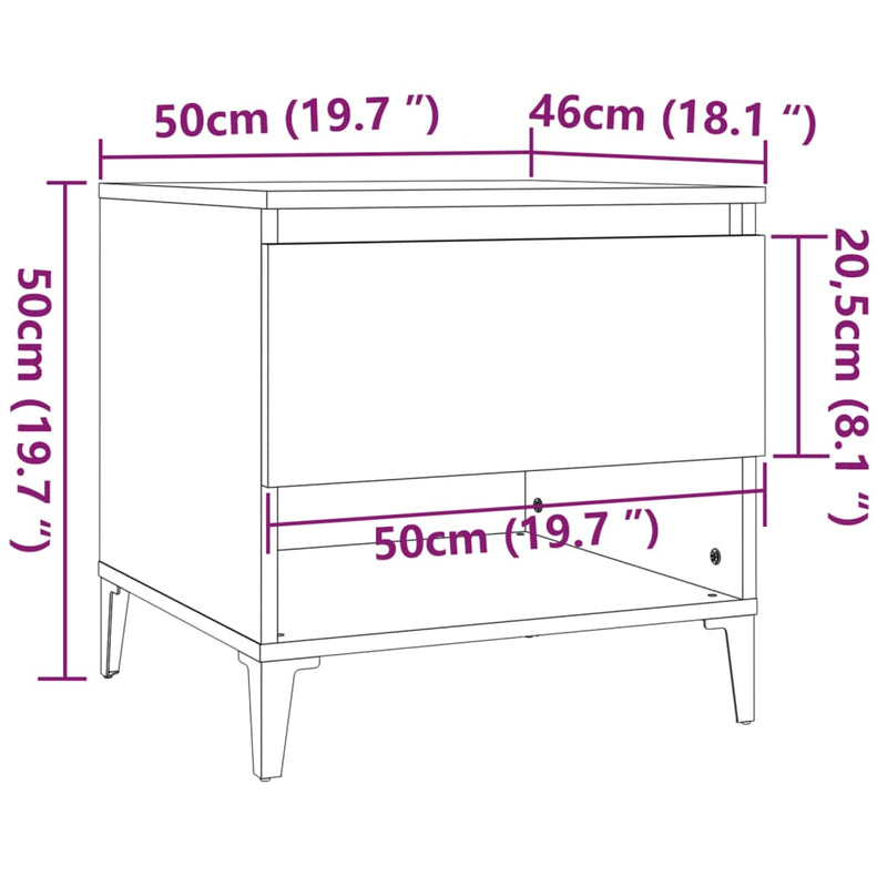 vidaXL Side Tables 2 pcs Black 50x46x50 cm Engineered Wood