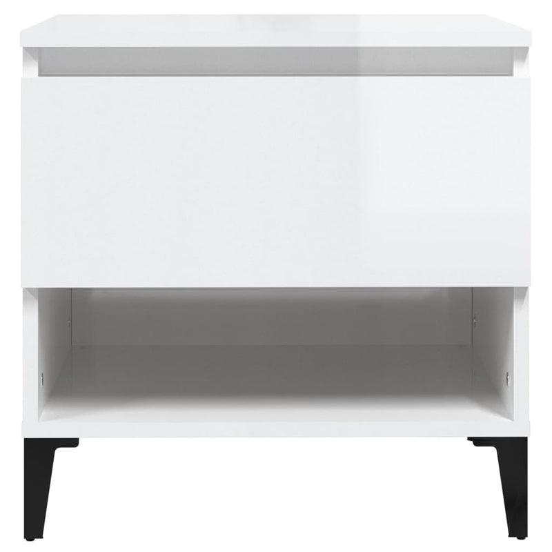 vidaXL Side Tables 2 pcs High Gloss White 50x46x50 cm Engineered Wood