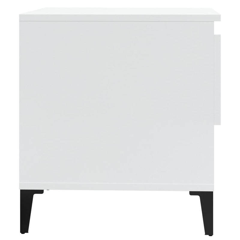 vidaXL Side Tables 2 pcs High Gloss White 50x46x50 cm Engineered Wood
