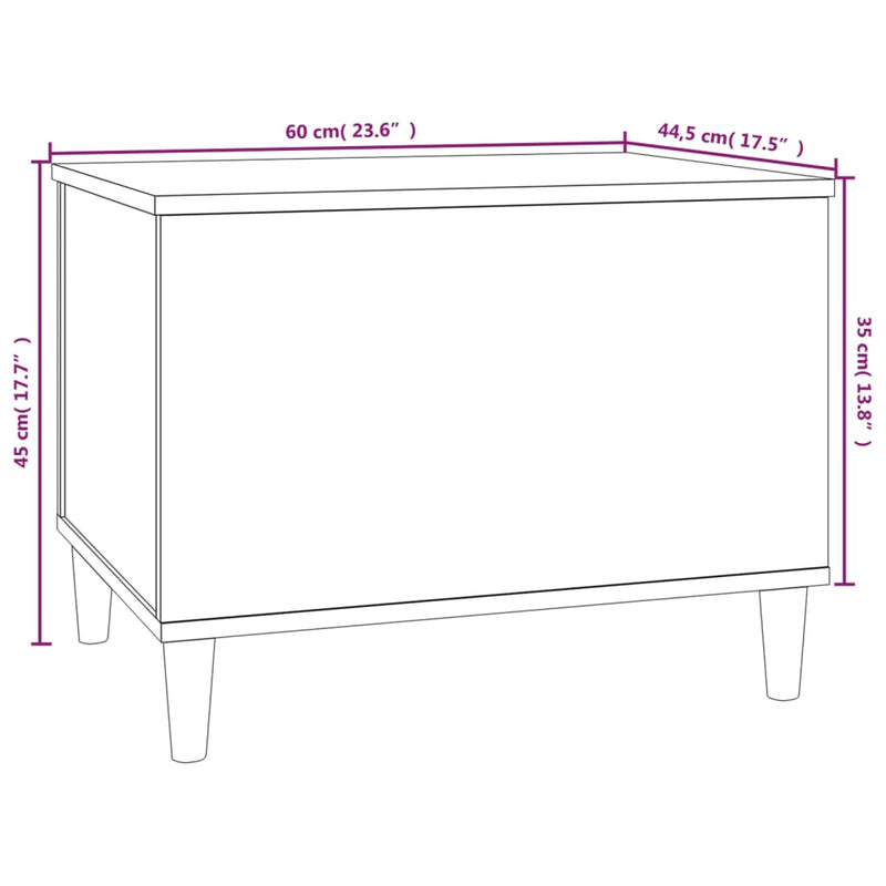 vidaXL Coffee Table High Gloss White 60x44.5x45 cm Engineered Wood