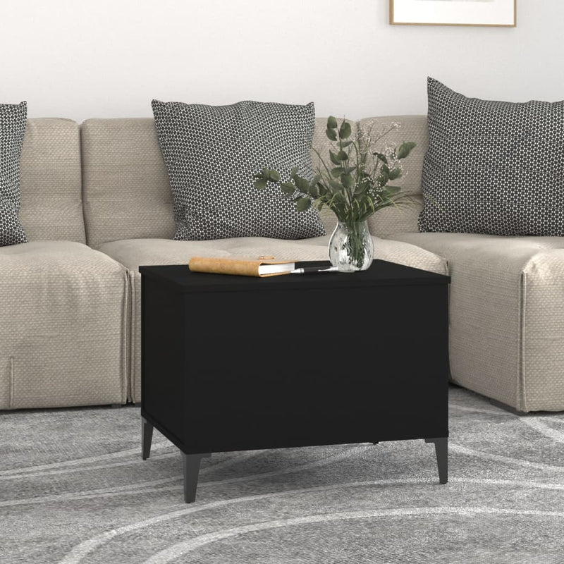 vidaXL Coffee Table Black 60x44.5x45 cm Engineered Wood