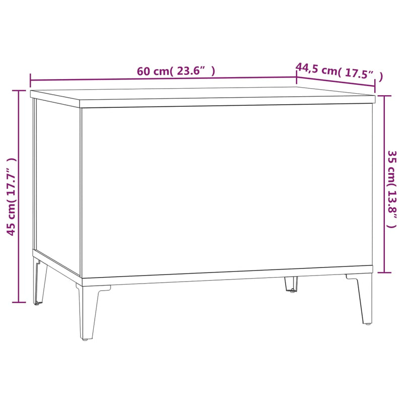 vidaXL Coffee Table Black 60x44.5x45 cm Engineered Wood