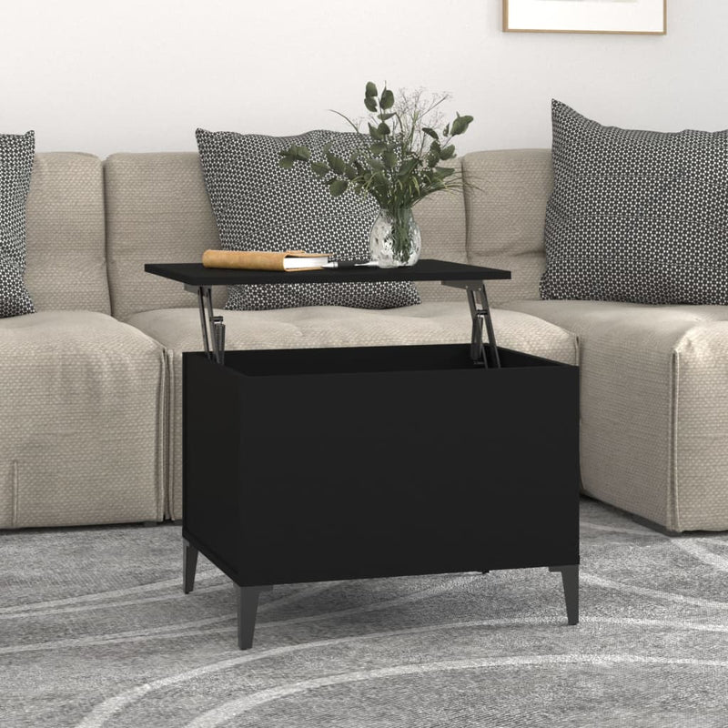 vidaXL Coffee Table Black 60x44.5x45 cm Engineered Wood