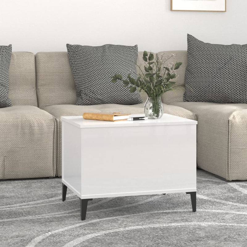 vidaXL Coffee Table High Gloss White 60x44.5x45 cm Engineered Wood