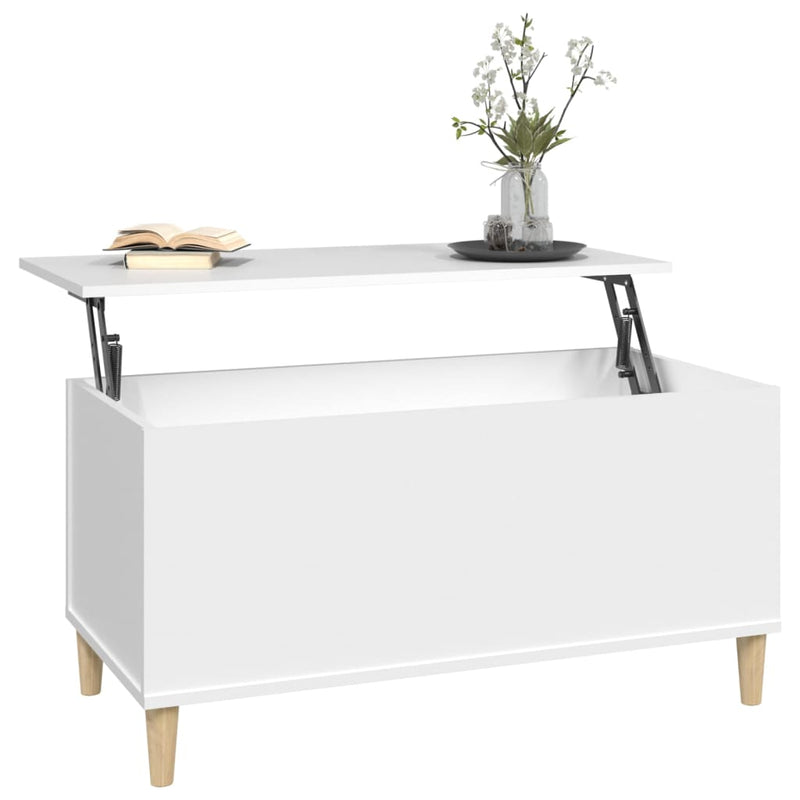 vidaXL Coffee Table White 90x44.5x45 cm Engineered Wood