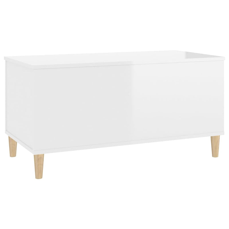 vidaXL Coffee Table High Gloss White 90x44.5x45 cm Engineered Wood