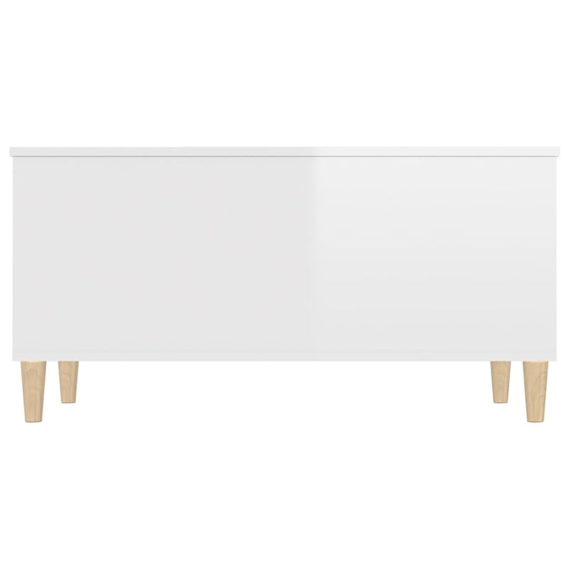 vidaXL Coffee Table High Gloss White 90x44.5x45 cm Engineered Wood