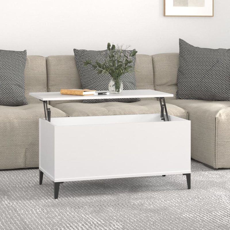 vidaXL Coffee Table White 90x44.5x45 cm Engineered Wood