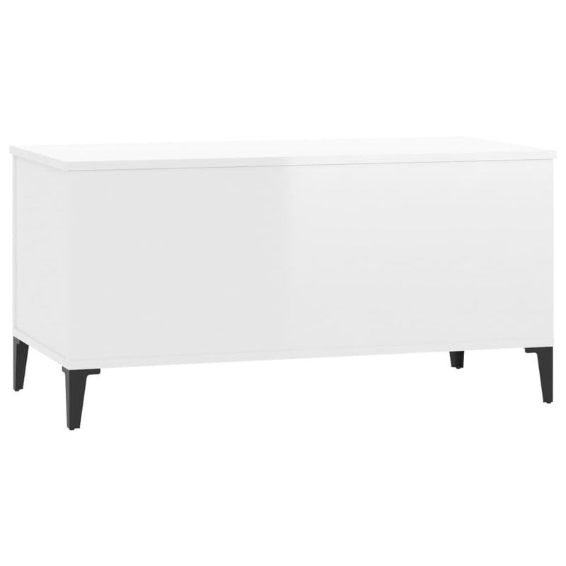 vidaXL Coffee Table High Gloss White 90x44.5x45 cm Engineered Wood