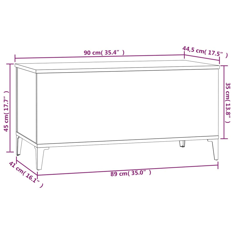 vidaXL Coffee Table High Gloss White 90x44.5x45 cm Engineered Wood