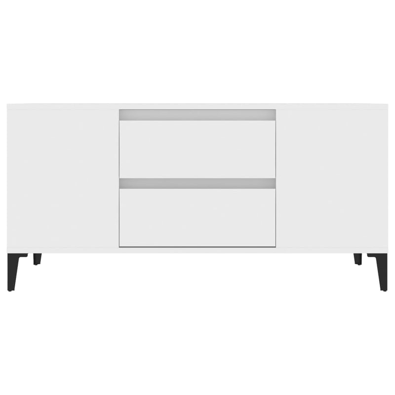 vidaXL TV Cabinet White 102x44.5x50 cm Engineered Wood