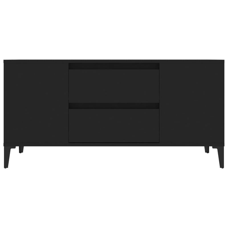 vidaXL TV Cabinet Black 102x44.5x50 cm Engineered Wood