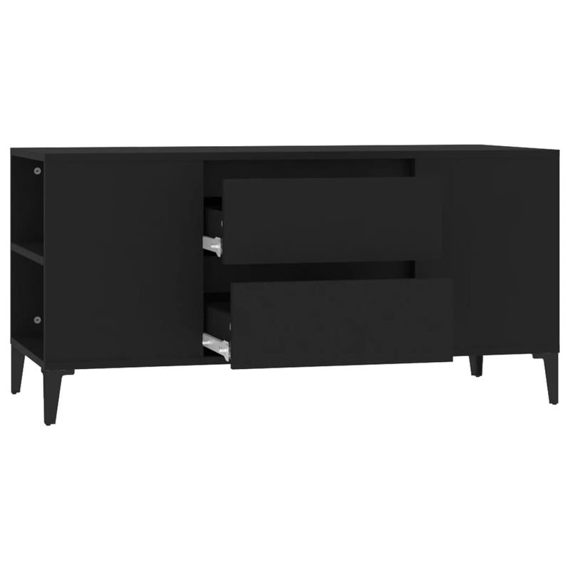 vidaXL TV Cabinet Black 102x44.5x50 cm Engineered Wood