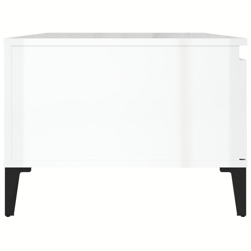 vidaXL Coffee Table High Gloss White 90x50x36.5 cm Engineered Wood