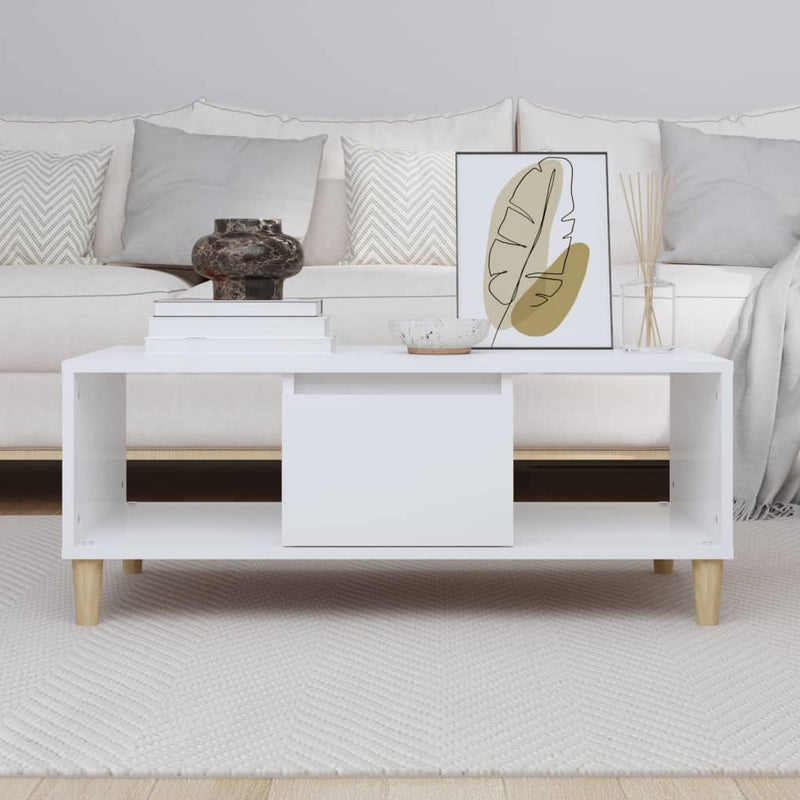 vidaXL Coffee Table White 90x50x36.5 cm Engineered Wood