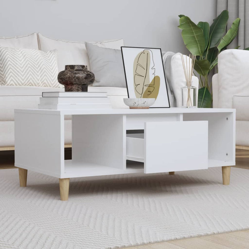 vidaXL Coffee Table White 90x50x36.5 cm Engineered Wood