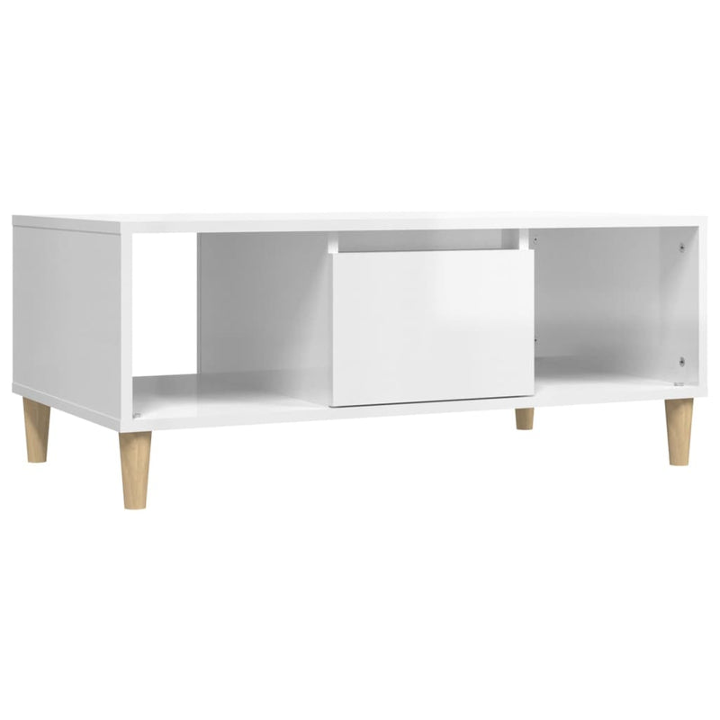 vidaXL Coffee Table High Gloss White 90x50x36.5 cm Engineered Wood