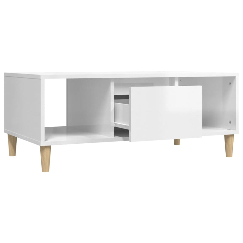 vidaXL Coffee Table High Gloss White 90x50x36.5 cm Engineered Wood